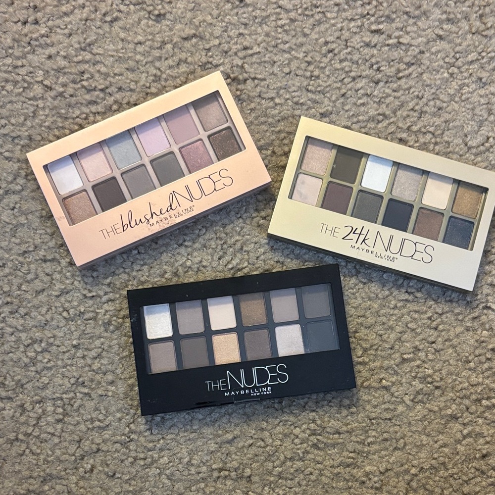 Maybelline The Nudes Eyeshadow Palette Trio - Pink, Gold, Black
